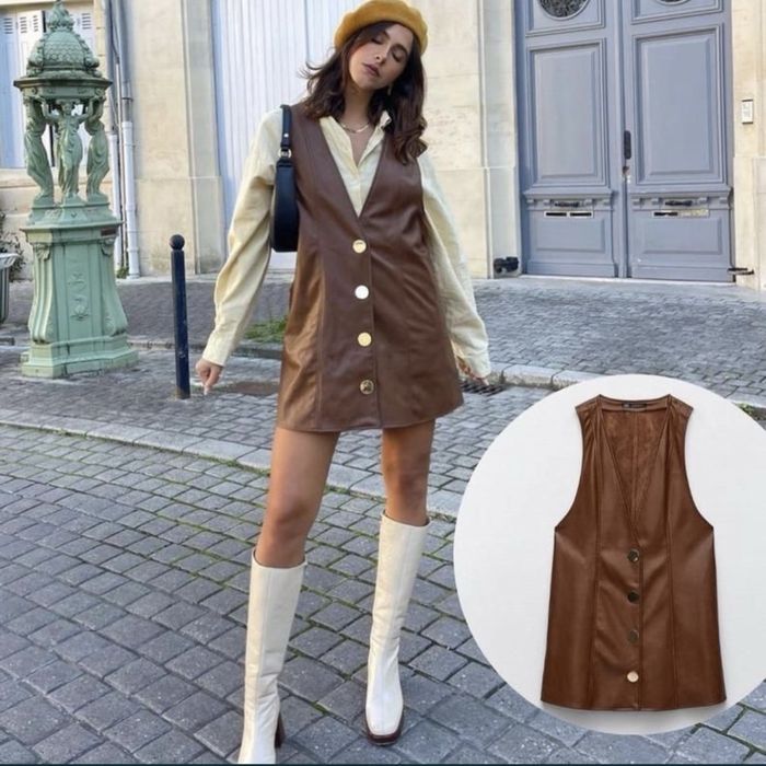 Сарафан кожзам zara