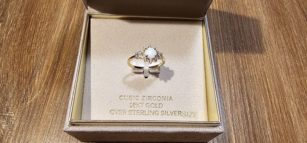 Pierścionek srebrny srebro damski 925 złoty kolor złoto