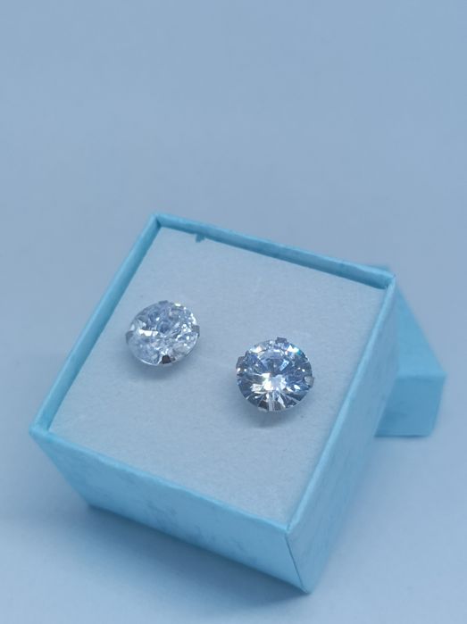 Srebrne kolczyki z cyrkonią sztyft próba 925