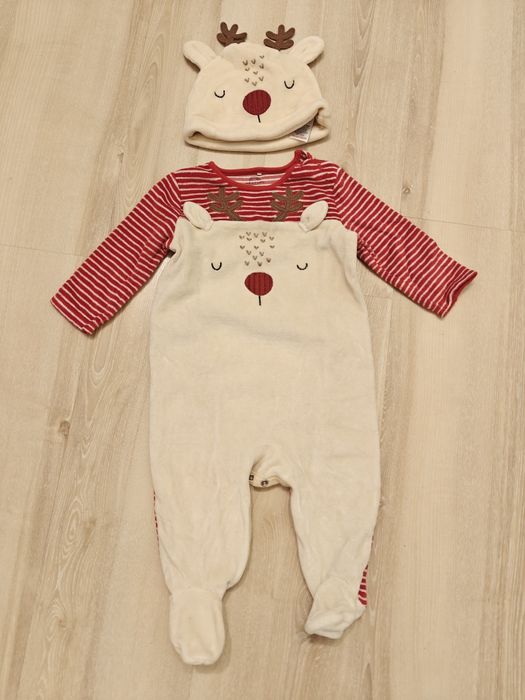 Новорічний різдвяний костюм ромпер сліп  6-9 9-12 68 74 святковий