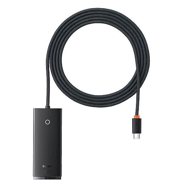 Baseus Lite Series przejściówka Hub Usb Typ C - 4x Usb 3.0/2m czarny (