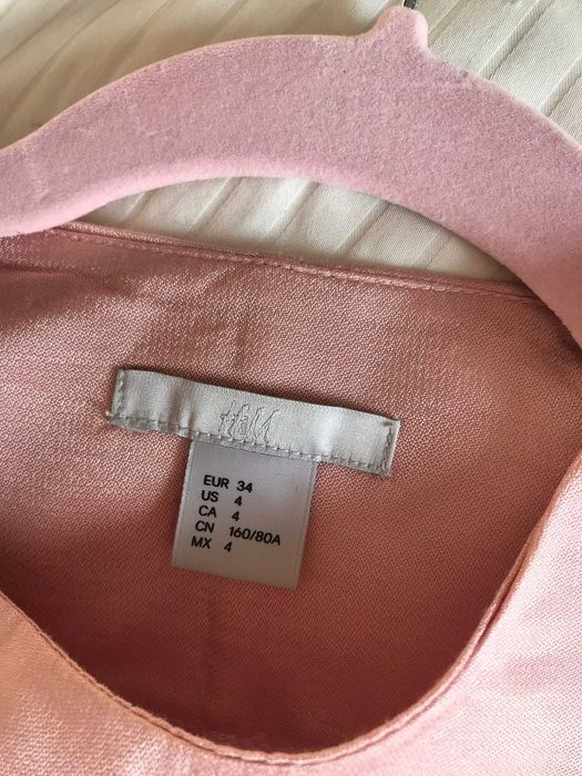 Różowa modalowa wiskozowa bluzka damska H&M 34 6  XS 160 80A vintage