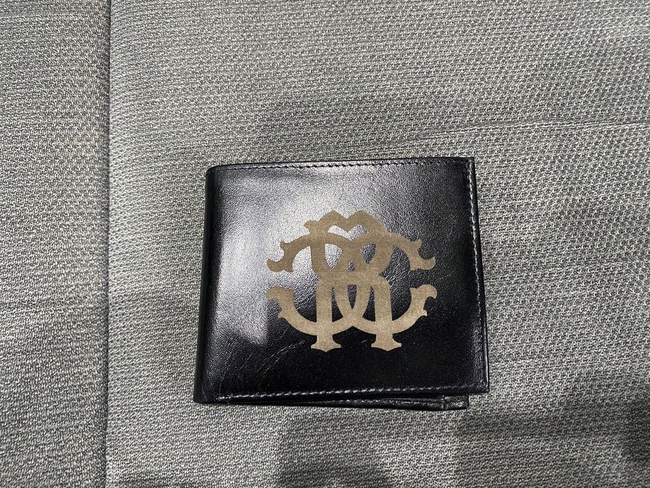 Portfel skórzany logowany Roberto Cavalli