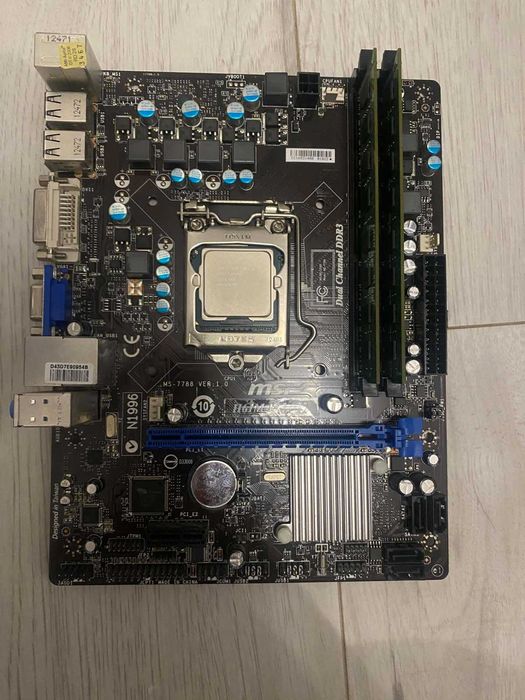 Płyta główna MSI H61M-P20 (G3) + procesor Intel Core i3-3220 + 4GB RAM