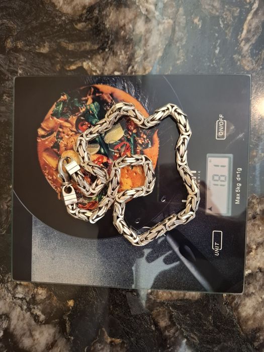 Łańcuch królewski srebro 925 180 g
