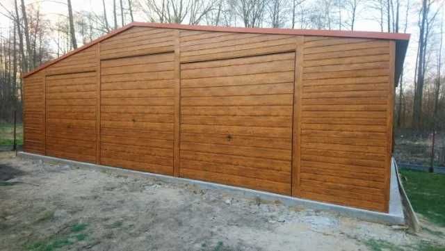 Garaze blaszaki 9x6 orzech mat  producent garazy