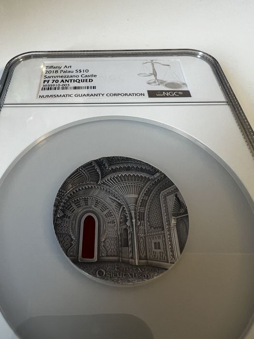 Tiffany Art 2018 Palau Sammezzano Castle NGC PF 70 ANTIQUED