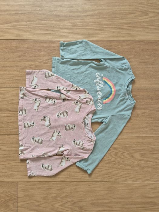 Zestaw bluzki, t-shirty z długim rękawem dla dziewczynki_ H&M Tex_r. 98