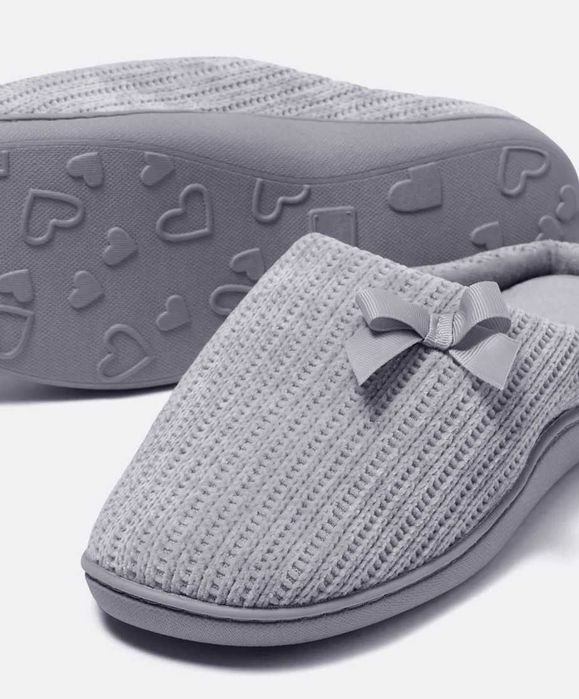 Капці велюрові з бантом домашні сліпони прошиті р. 41 (26 см)