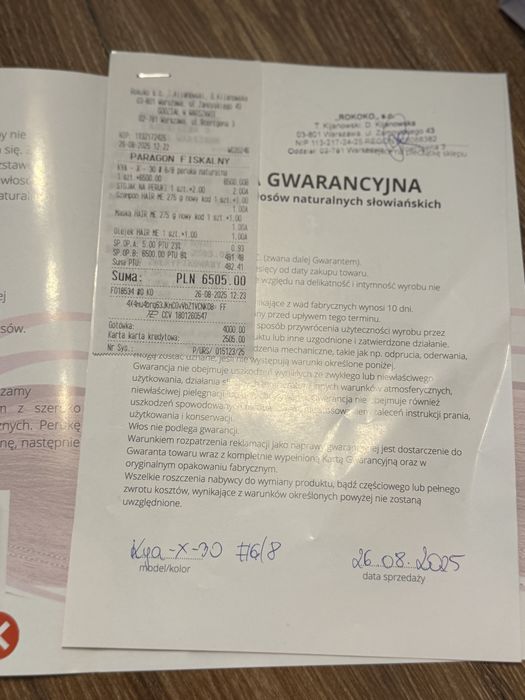 Peruka z dziewiczych włosów naturalnych