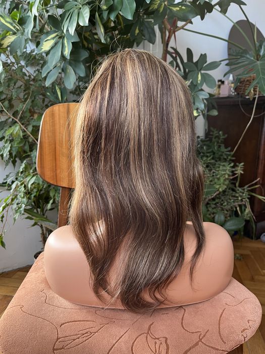 Peruka z grzywka włosy naturalne ludzkie