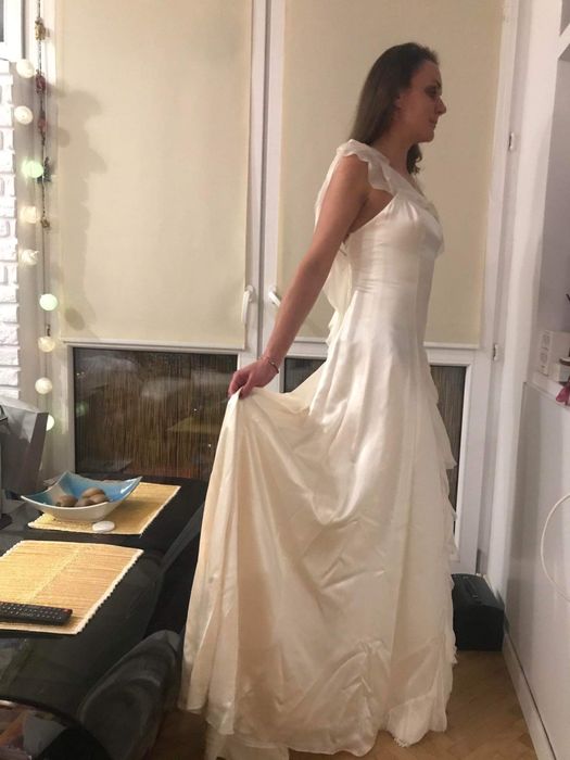 Suknia ślubna jedwabna Polska projektantka ***Okazja***