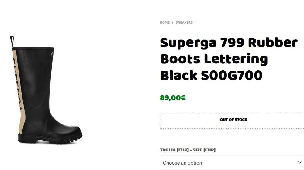 Жіночі гумові чобітки Superga, 37р, 40р