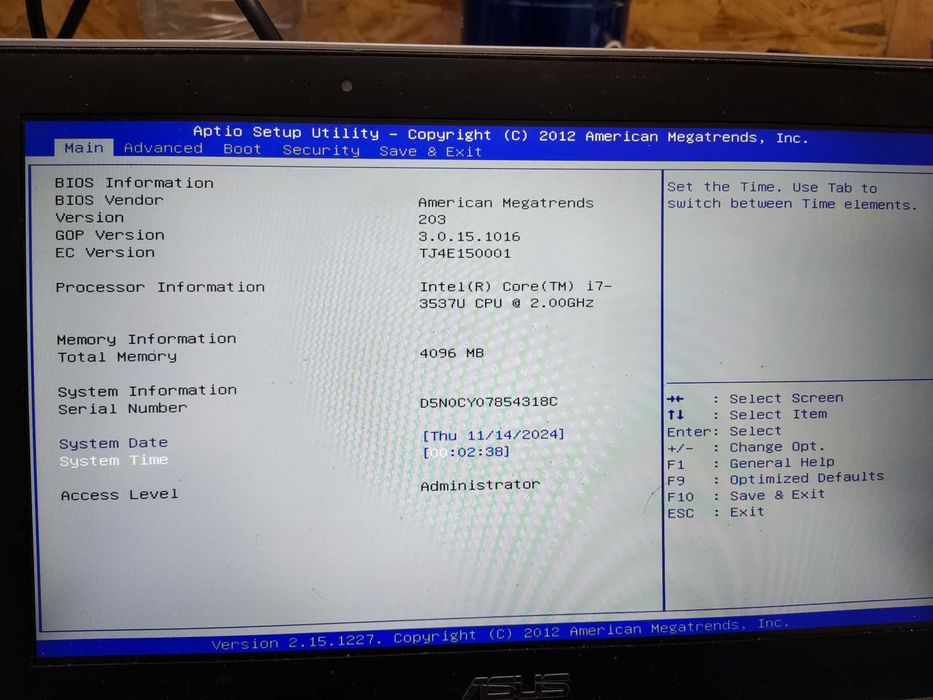 Motherboard ASUS TAICHI21 I7-3537U 4 GB