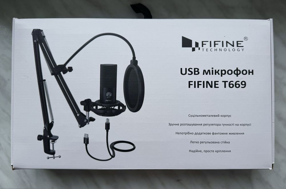 Студійний конденсаторний мікрофон FIFINE T669