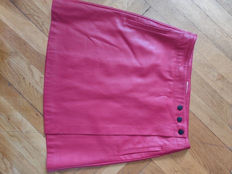 Mango spódnica kopertowa z eko skóry 38
