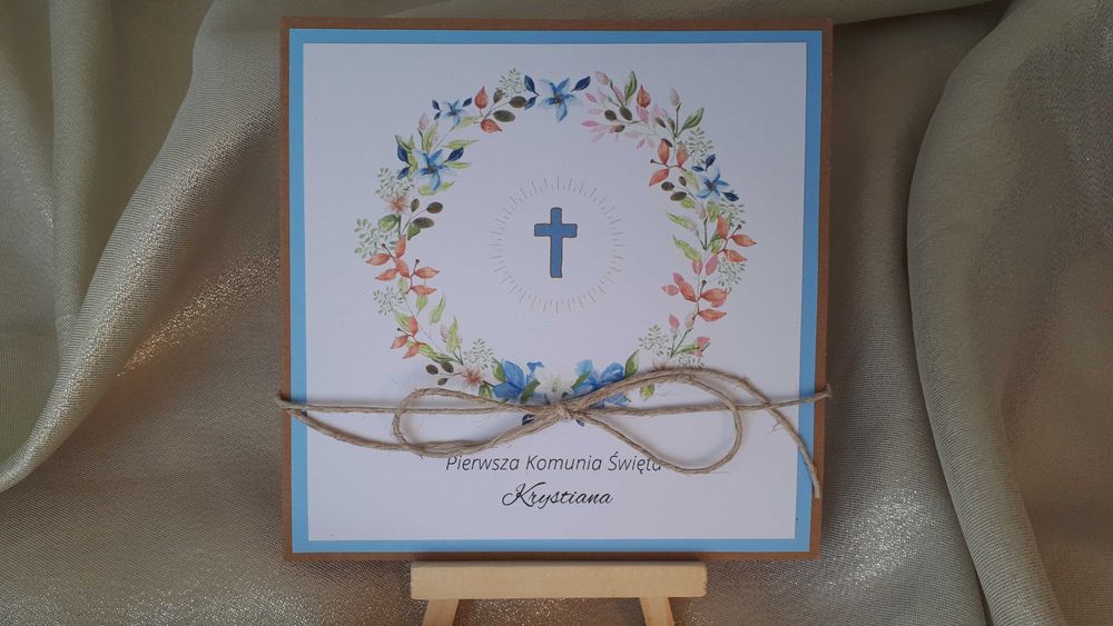 Zaproszenie na Komunię Świętą personalizowane14x14