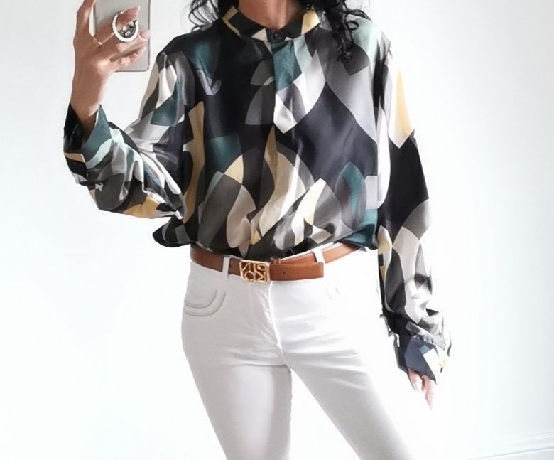 Lafayette 148 Jedwabna Koszula Damska xxl