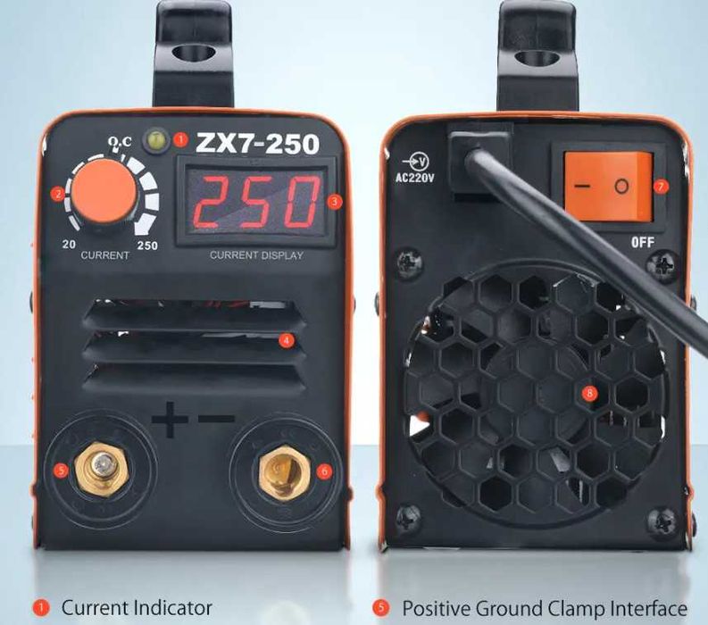 F227 Aparelho soldar INVERTER 250A LCD Mini Máquina de Solda Elétrica