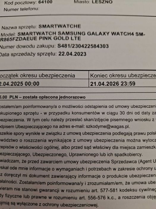 Smartwatch SAMSUNG Galaxy Watch 4 SM-R860NZ 40mm Różow złoty GWARANCJA