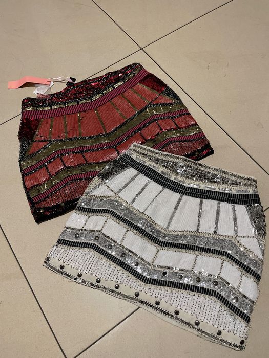 2 spódniczki cekinowe nowe xs/s