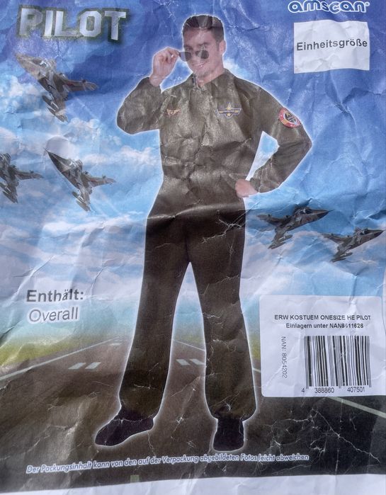 Kostium stroj przebranie roz.Uni Pilot Top Gun Maverick halloween