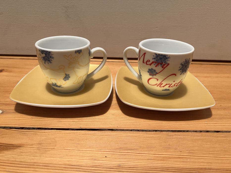 Zestaw dwóch filiżanek do espresso ze spodeczkami finecasa
