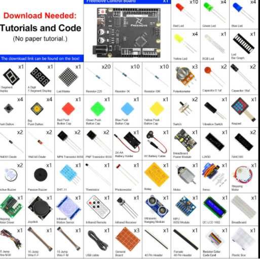 Freenove Ultimate Starter Kit (compatível com Arduino IDE)64740591299073123