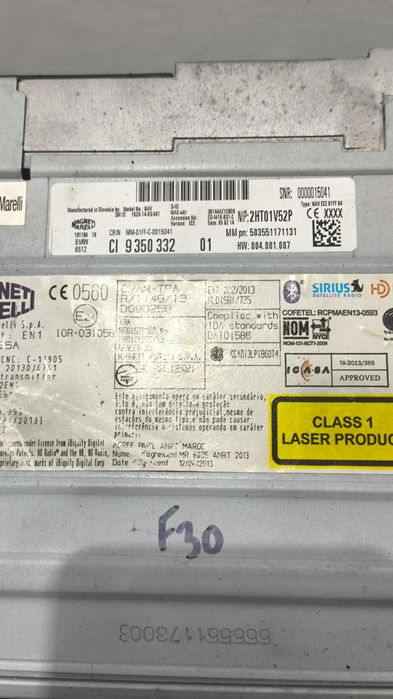 Radio Navegação GPS BMW Serie 1/2/3/4 (F2x/F3x) 9350.332