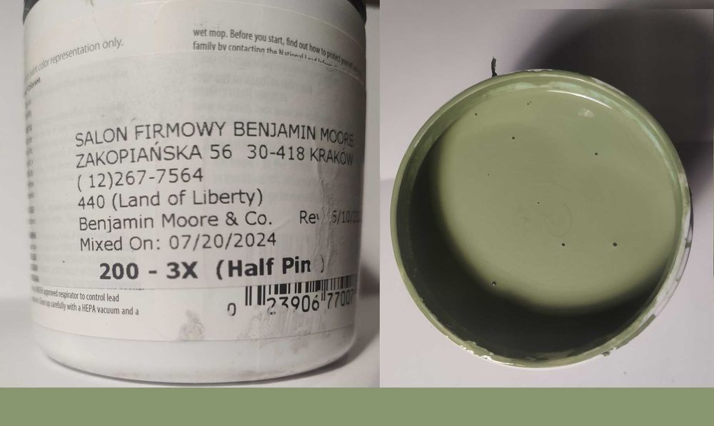 Benjamin Moore farby testery koloru