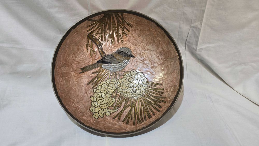 Taça Vintage Latão Esmaltado