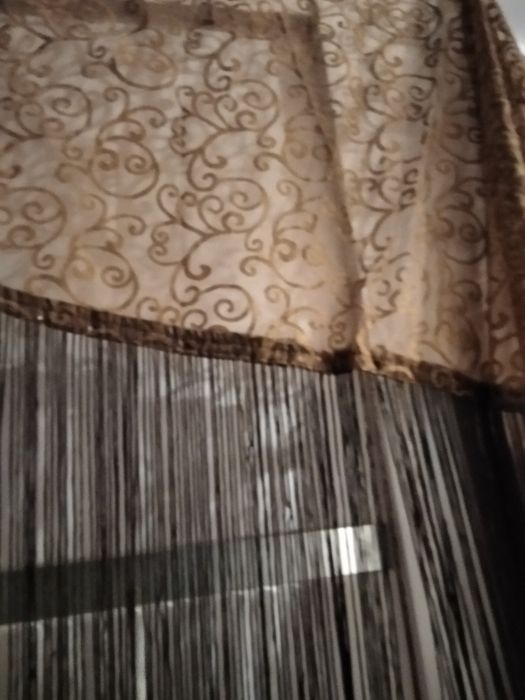 Firanki makarony arabeska brąz