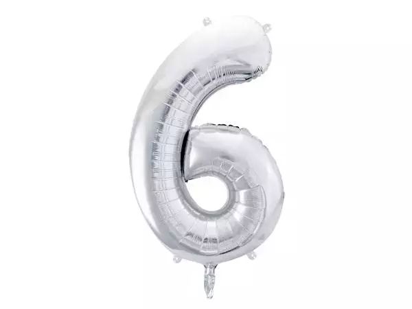 Balon foliowy 6 86cm srebrny. Nowy Produkt