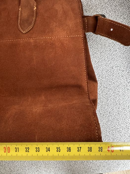 Torebka zamszowa, Suede Tote Bag, brązowa