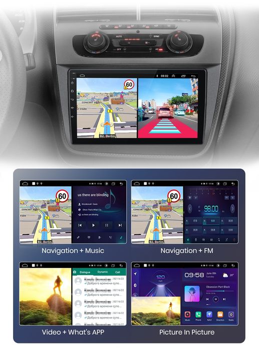 Rádio 9" android Seat Altea e Toledo CARPLAY WIFI GPS 2/32GB Novo