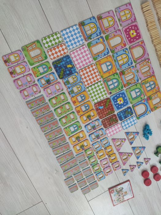 Klocki drewniane kolorowe domek zamek