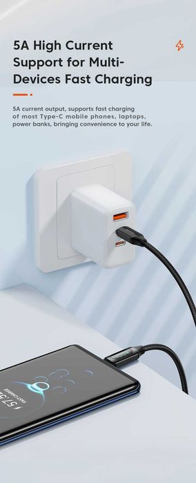 Кабель Toocki Type-C-С PD 100W 5A 2м з дисплеєм iPhone 15/16/ Android