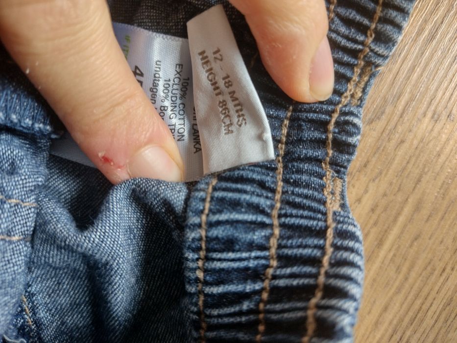 Spodnie jeansowe bojówki r.86