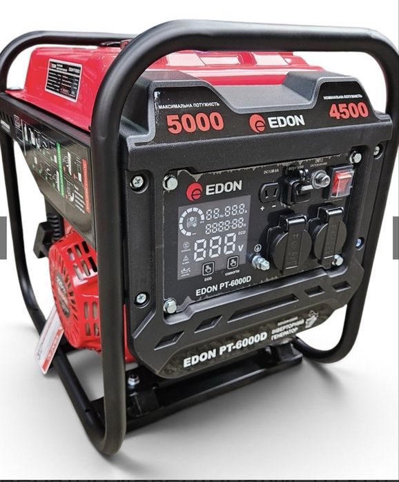 Генератор инверторный 5.0 кВт Edon PT-6000D газ бензин