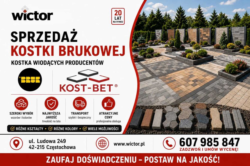 Kostka brukowa KOST-BET BRUK sprzedaż %