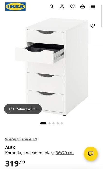 Biurko i fotel biurowy z Ikea.