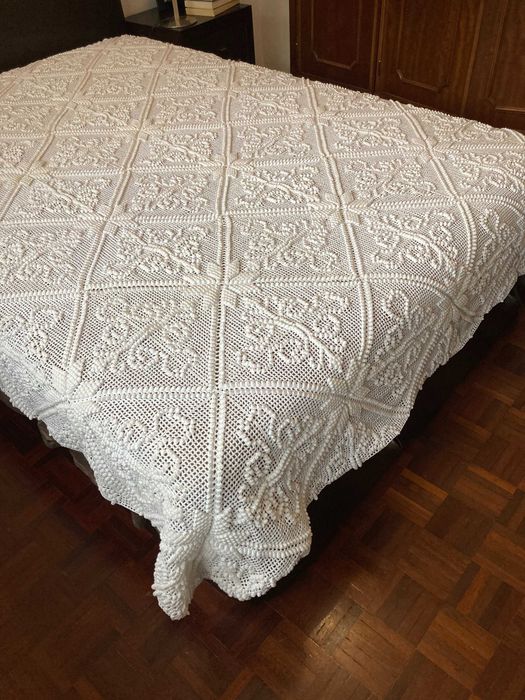 Colcha em croché para cama de casal