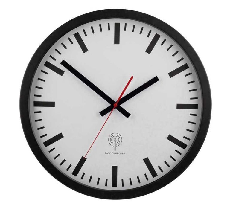 Zegar ścienny dworcowy * EUROTIME * Sterowany radiowo * OKAZJA -40%