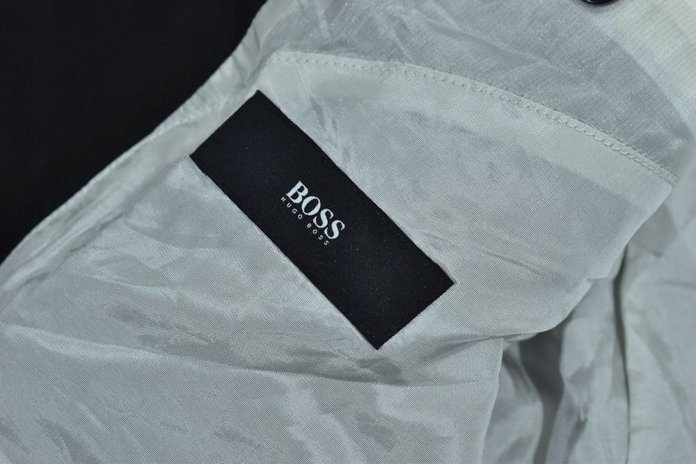 Marynarka Męska Hugo Boss Stretch Czarna Bawełniana 50