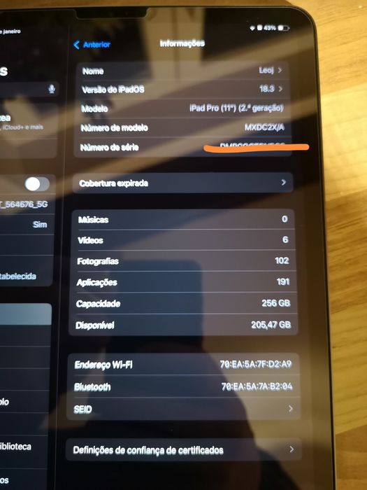 Ipad Pro 11 de 256gb Wi-Fi - 2 geração