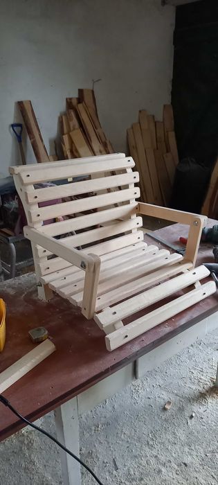 Huśtawka drewniana pojedyncza dla dzieci