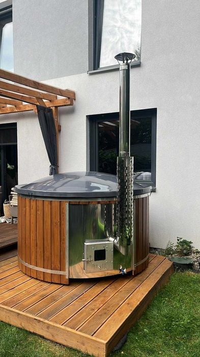Balia ogrodowa KOMPLET OPCJA/Jacuzzi ogrodowe/Ruska Bania/Gorąca bania