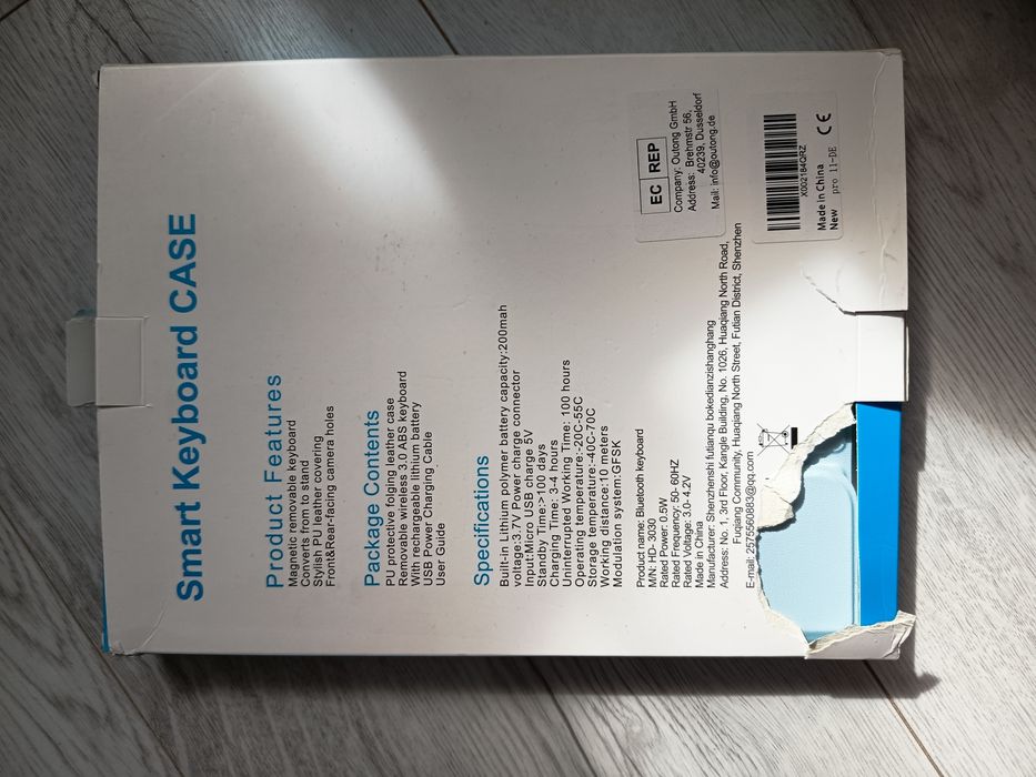 Nowe Etui z Klawiaturą Bluetooth do iPad Pro 11 (2024) | Jasnoniebieskie