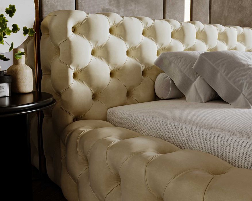 Łóżko chesterfield 160x200 180x200 Vigo - z pojemnikiem i stelażem