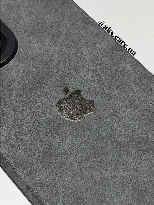 Чорний силіконовий вельвет чохол еко-замш з логотипом на айфон iPhone